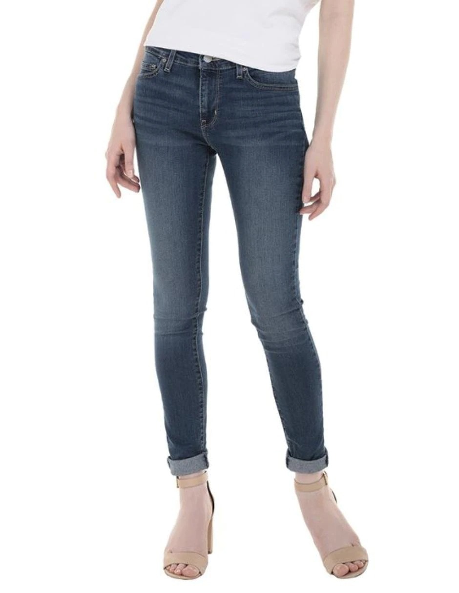 Jeans skinny lavado 711 obscuro corte cadera para mujer