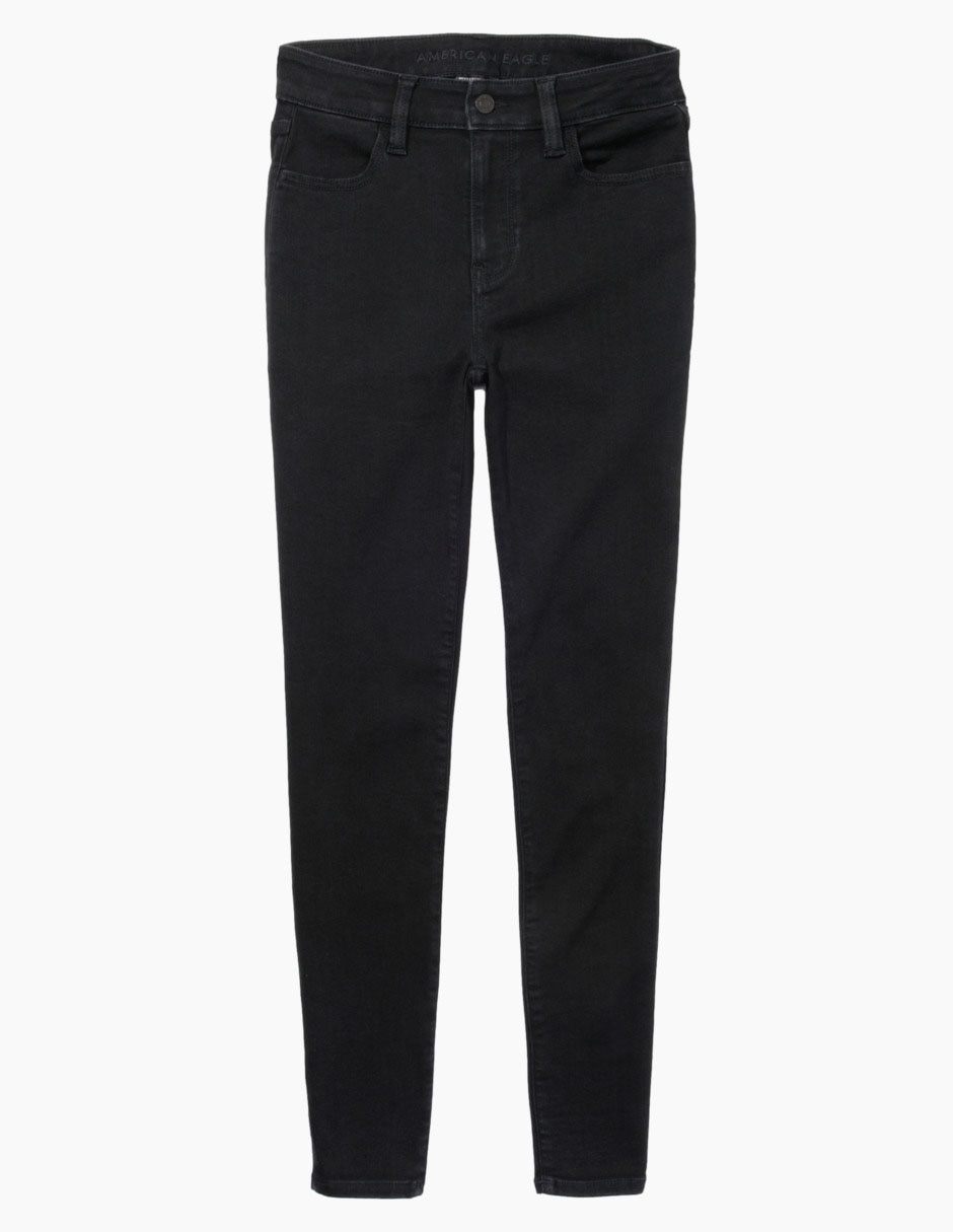 Jeans skinny American Eagle lavado obscuro corte cintura para mujer