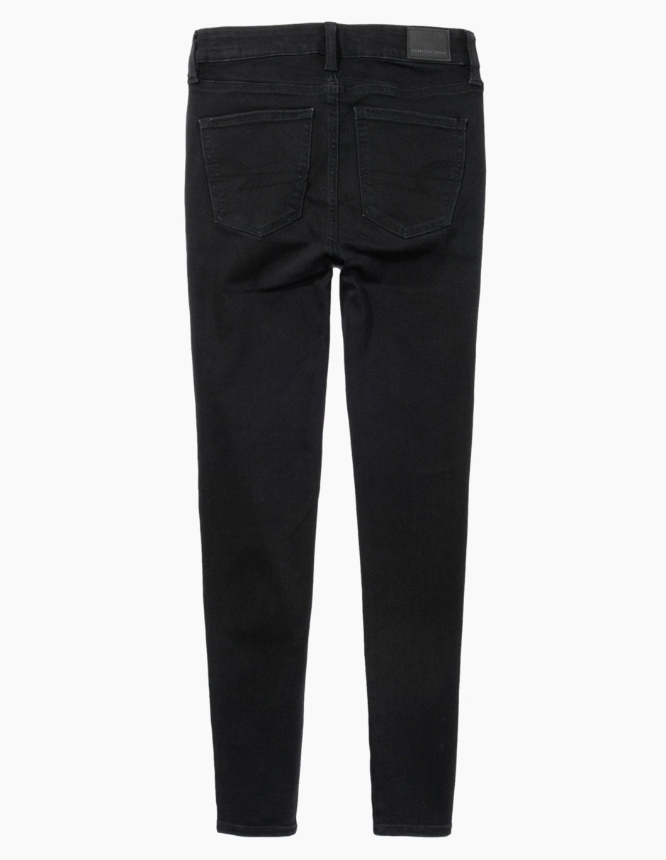 Jeans skinny American Eagle lavado obscuro corte cintura para mujer