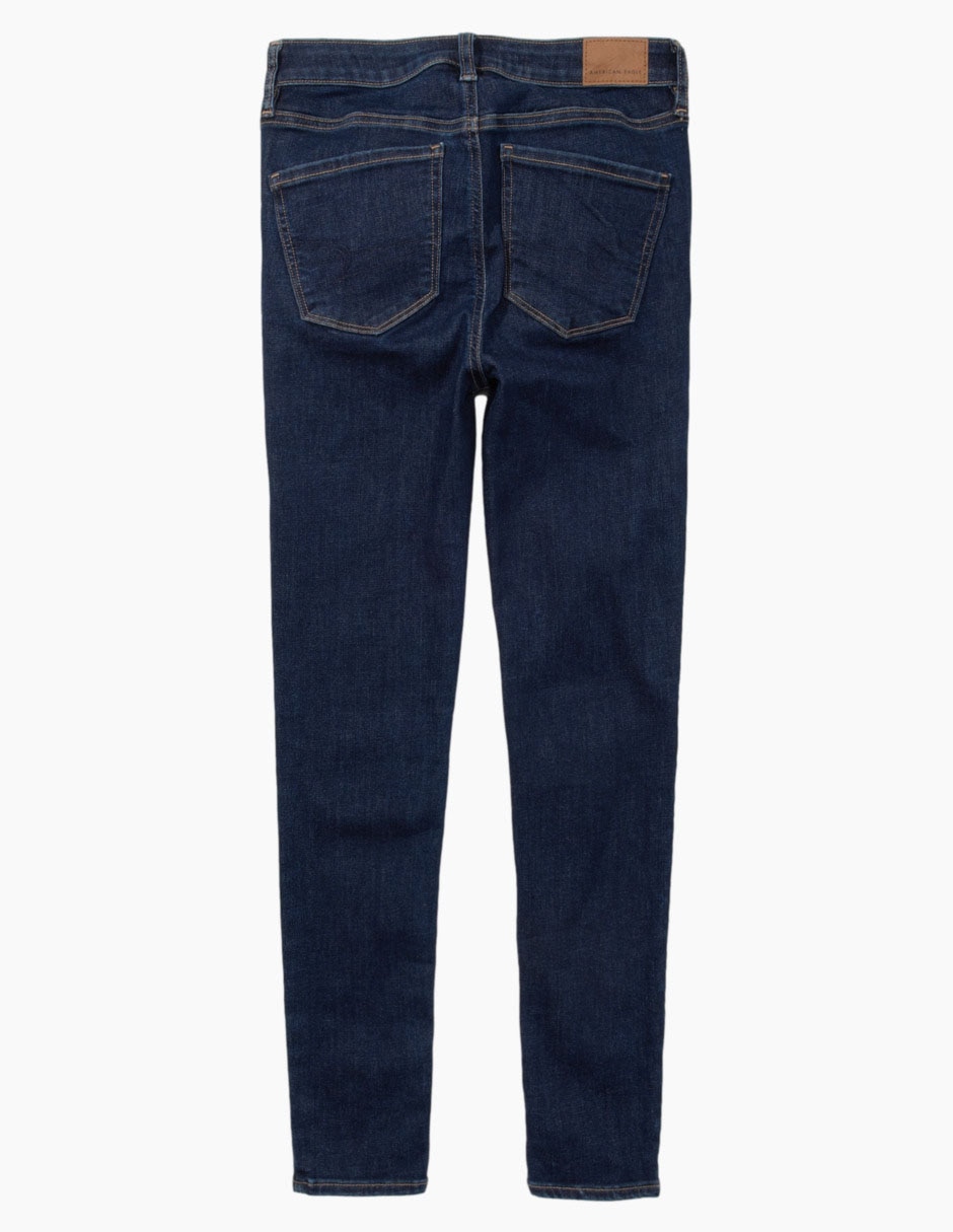 Jeans skinny American Eagle lavado obscuro corte cintura para mujer