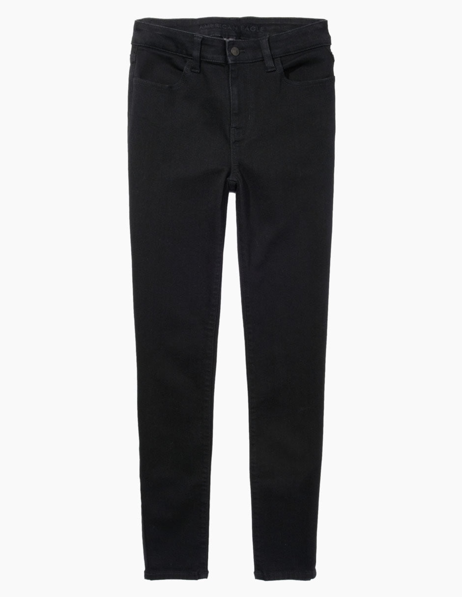 Jeans skinny American Eagle lavado obscuro corte cintura para mujer