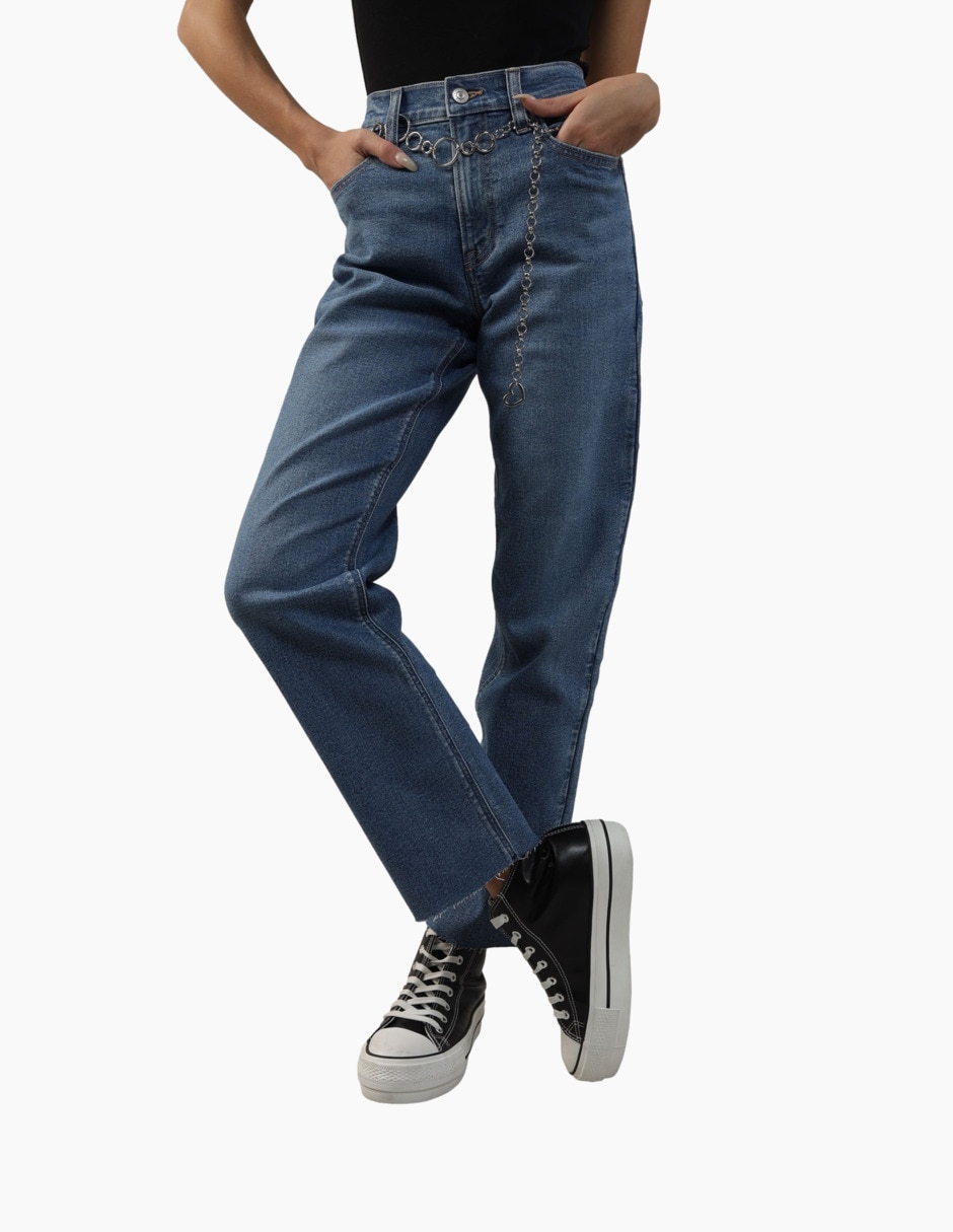Jeans straight Super Hi-Rise Ankle corte cintura para mujer Jeans straight Super Hi-Rise Ankle corte cintura para mujer