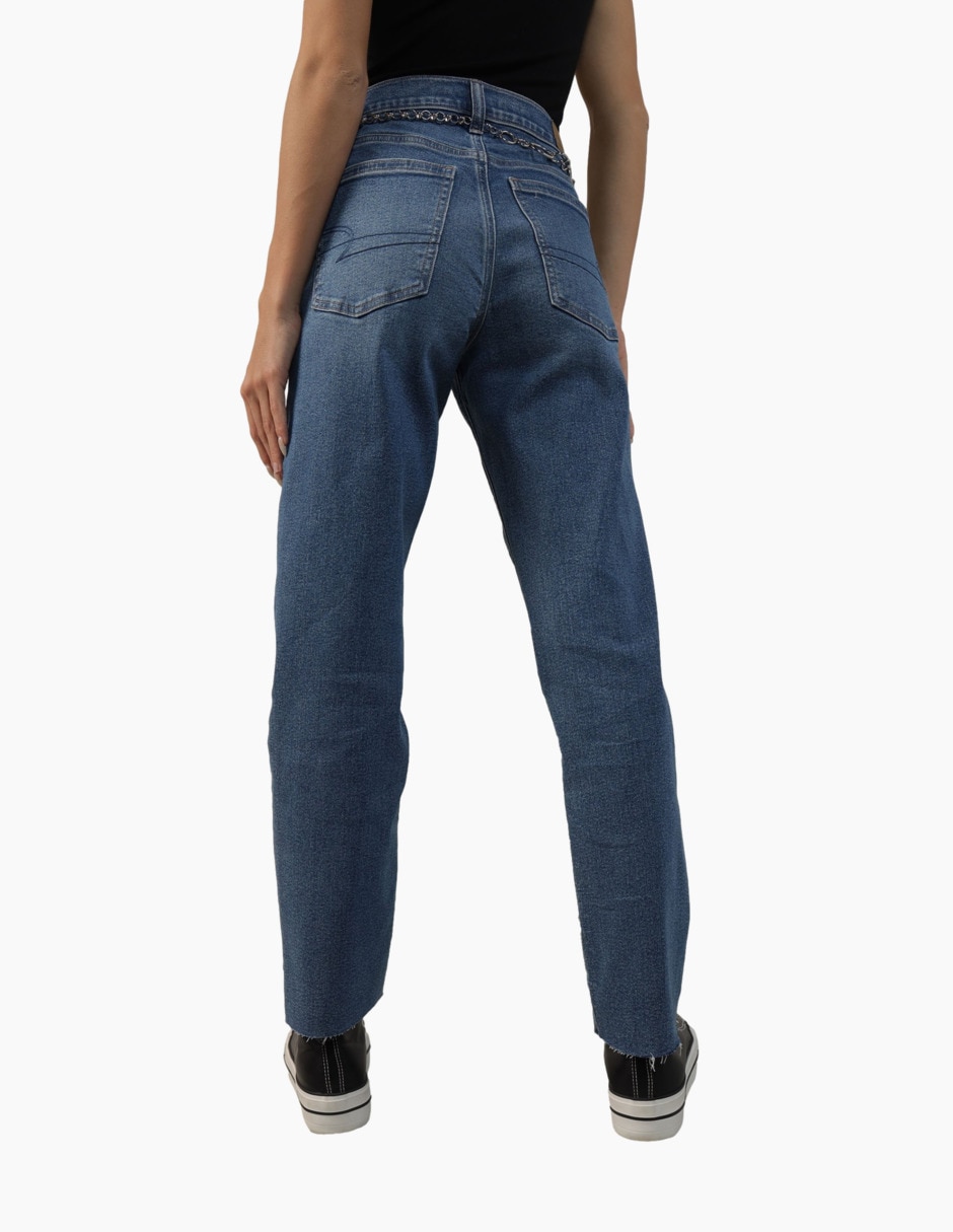 Jeans straight American Eagle Super Hi-Rise Ankle corte cintura para mujer