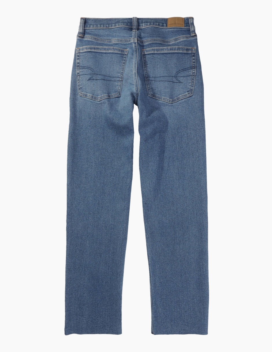 Jeans straight American Eagle Super Hi-Rise Ankle corte cintura para mujer