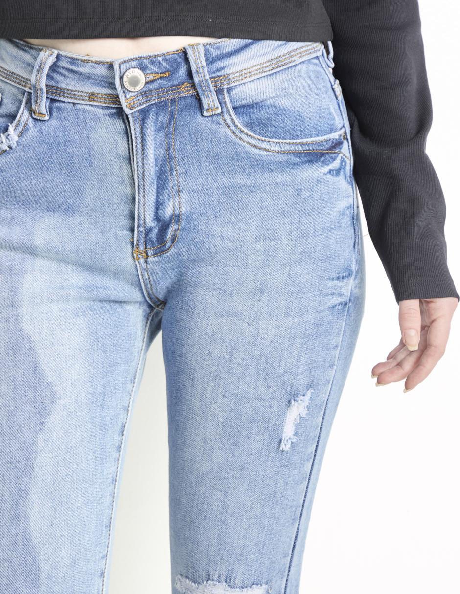 Jeans ultra skinny corte cintura alta para mujer 4