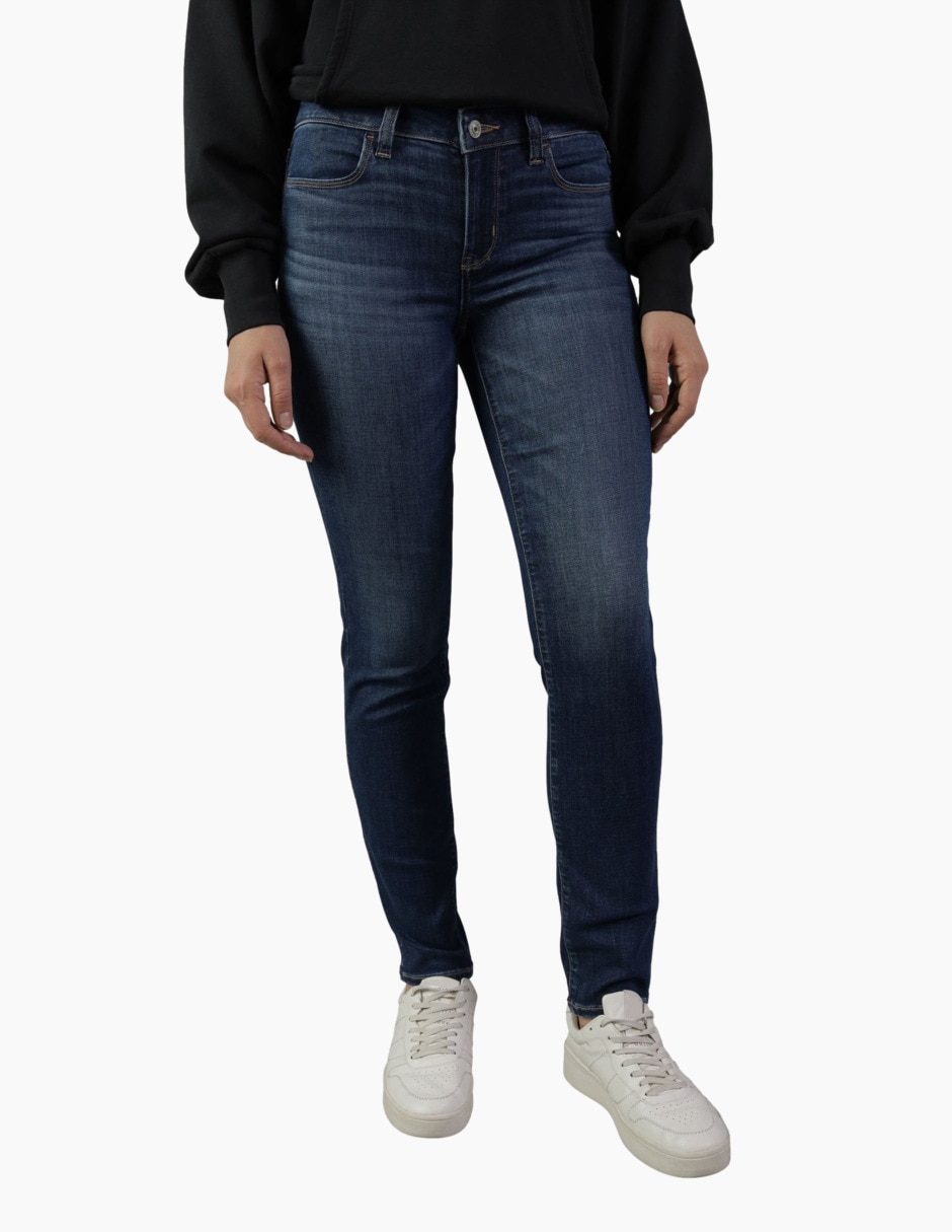 Jeans regular skinny fit corte media cintura para mujer Jeans regular skinny fit corte media cintura para mujer