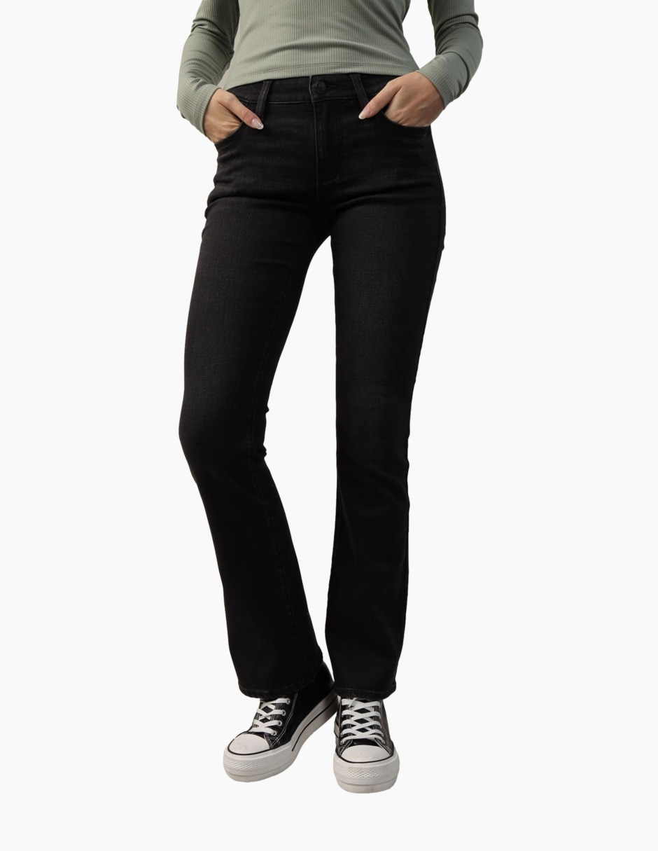 Jeans bota corte media cintura para mujer