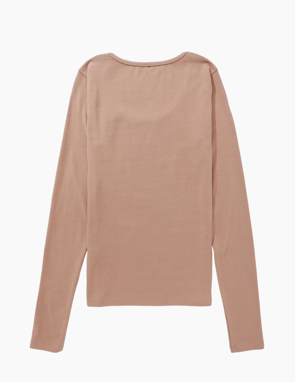 Playera manga larga American Eagle Scoop Neck Graphic-Tee cuello redondo para mujer