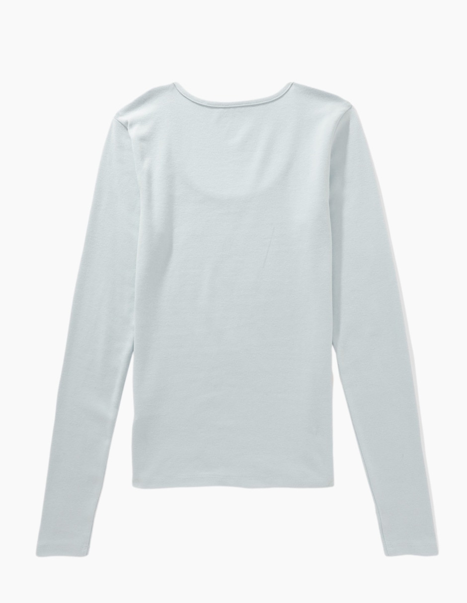 Playera manga larga American Eagle cuello redondo para mujer
