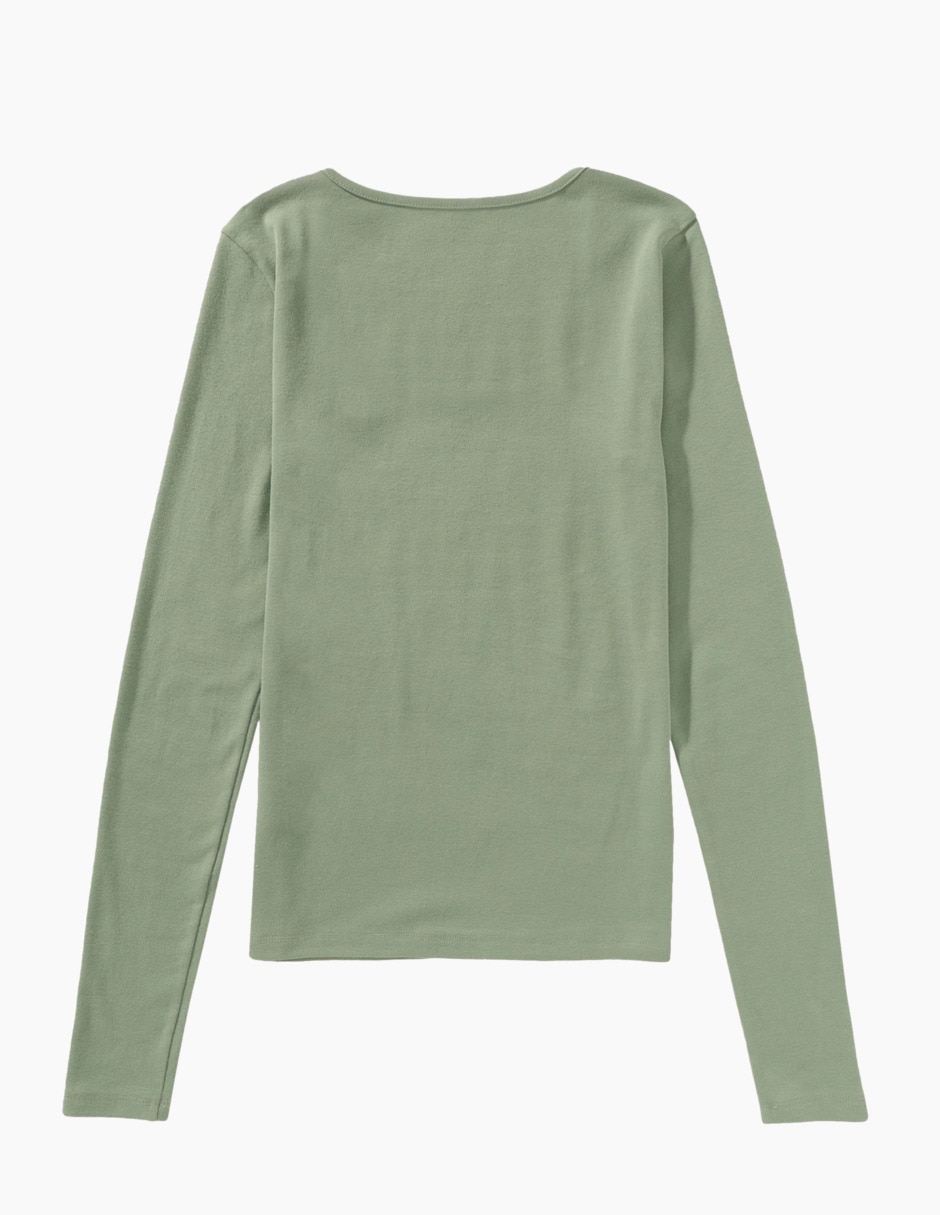 Playera manga larga American Eagle cuello redondo para mujer