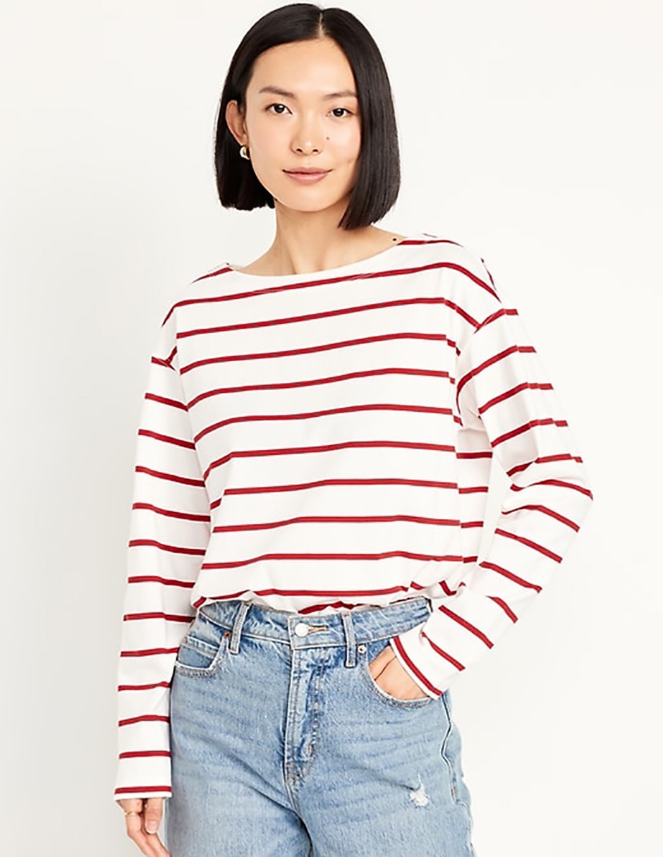 Playera manga larga Old Navy cuello redondo para mujer