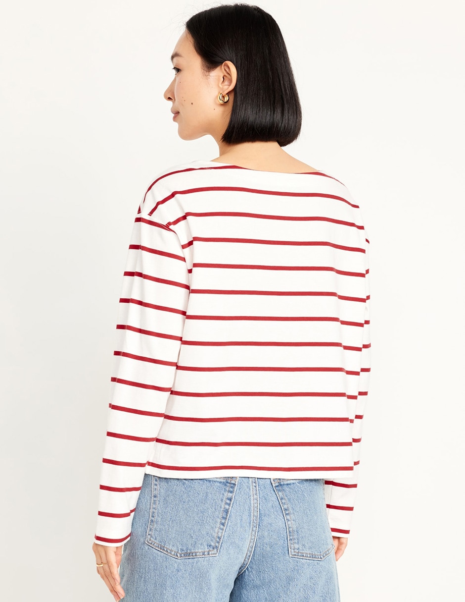 Playera manga larga Old Navy cuello redondo para mujer