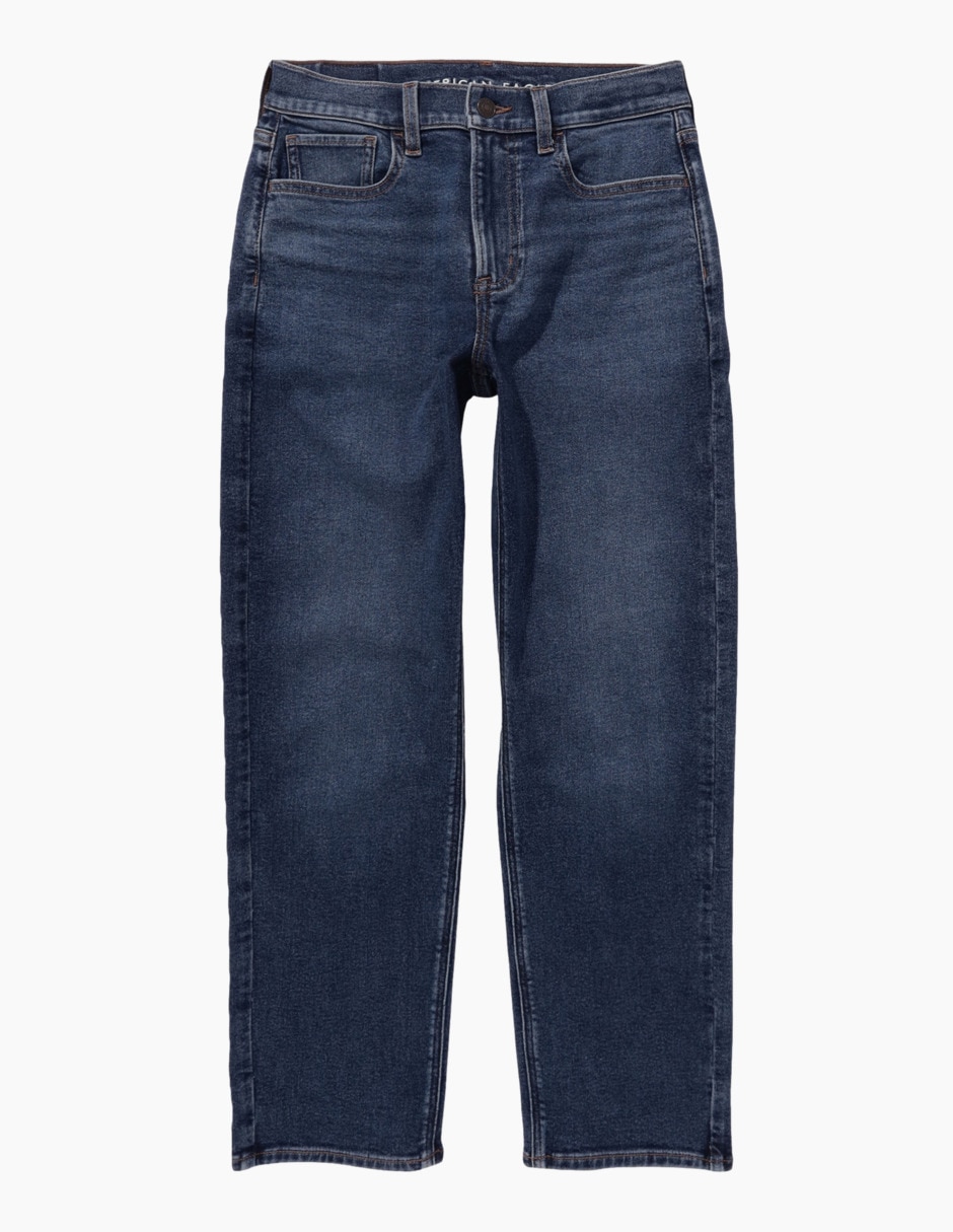 Jeans straight America Eagle Super Hi-Rise Ankle corte cintura alta para mujer 3