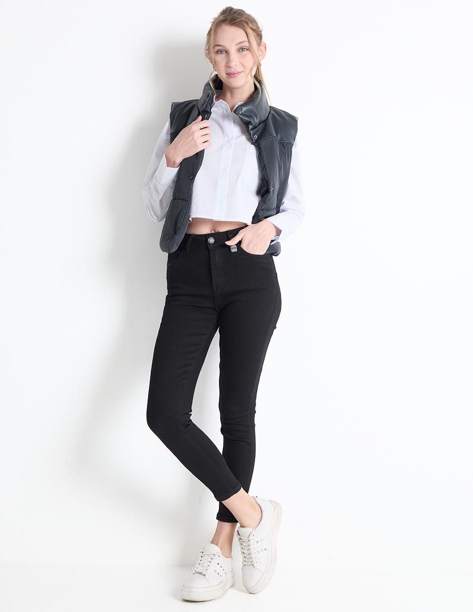 Jeans skinny corte cintura para mujer 3