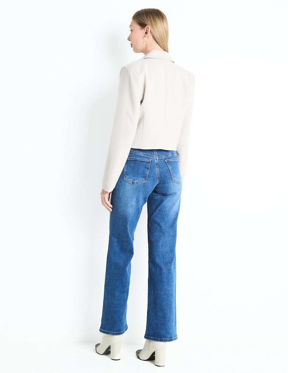 Jeans wide leg corte cintura para mujer 2