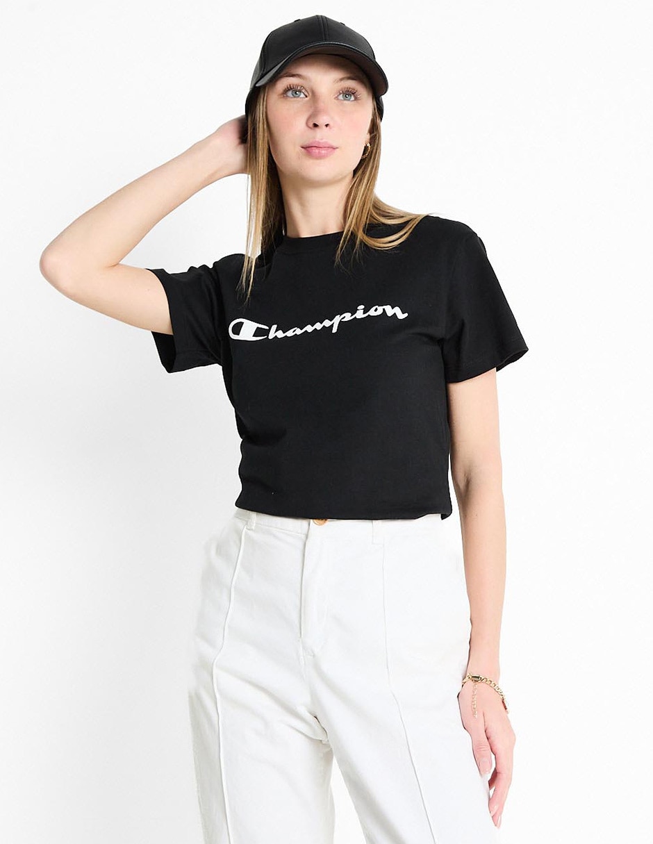 Playera manga corta cuello redondo mujer