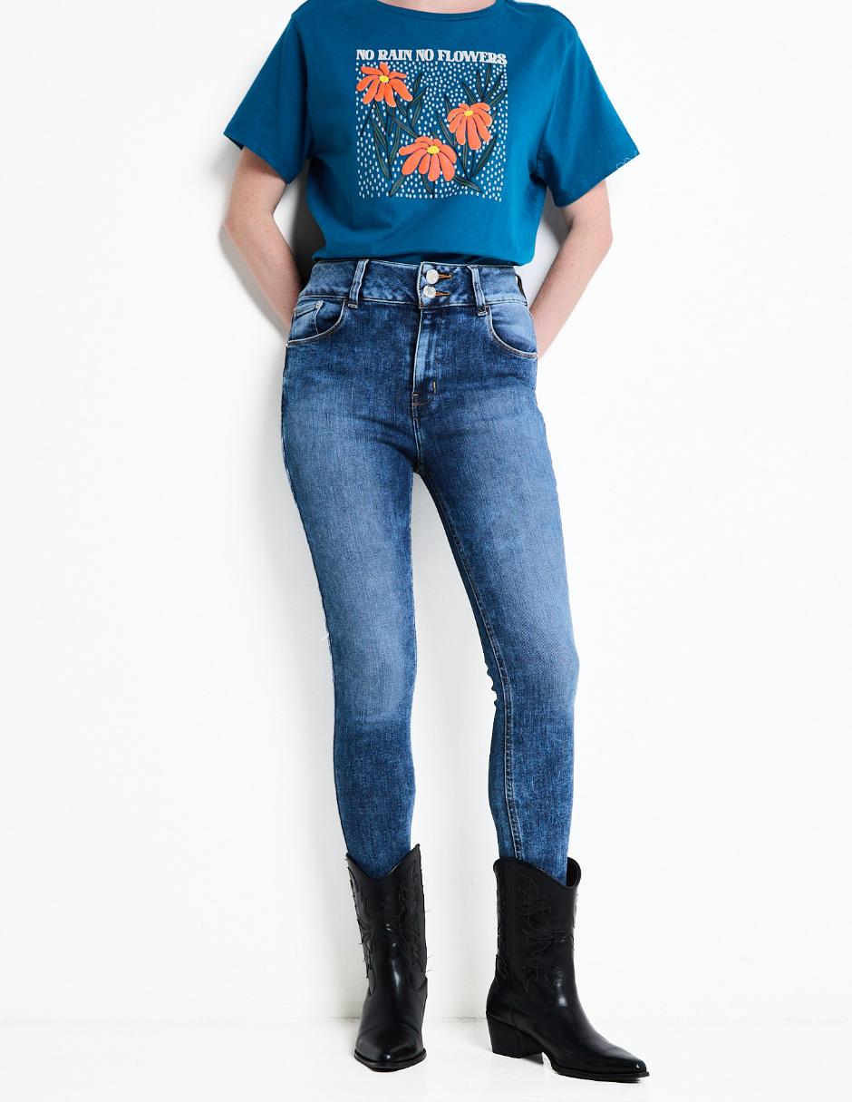 Jeans skinny cintura alta para mujer