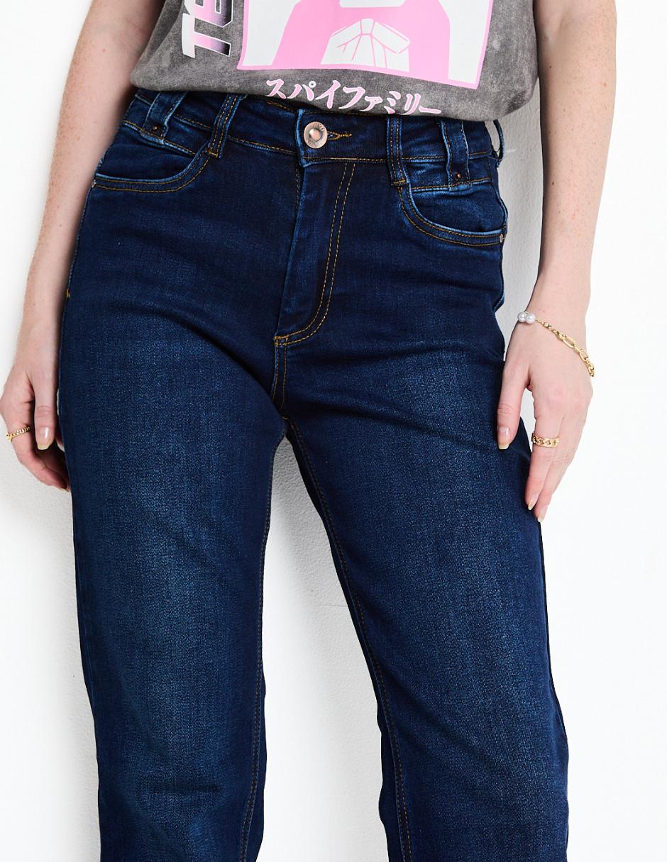 Jeans slim corte cintura alta para mujer 4