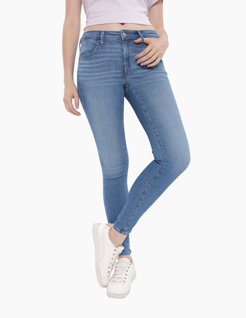 Jeans skinny corte media cintura para mujer Jeans skinny corte media cintura para mujer