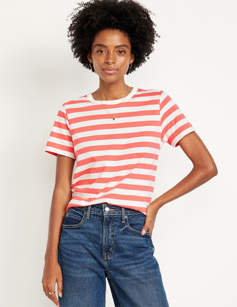 Playera manga corta cuello redondo para mujer Playera manga corta cuello redondo para mujer