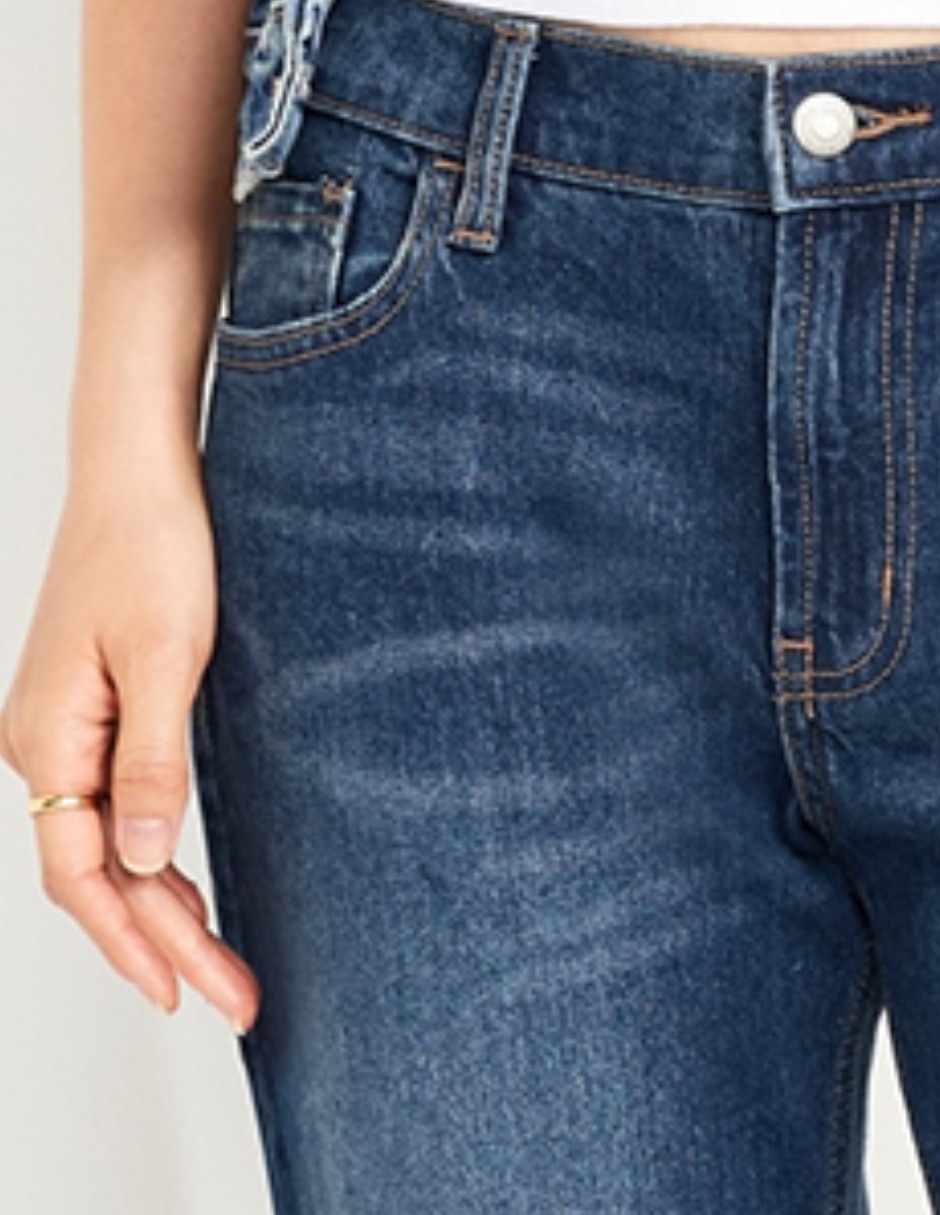 Jeans straight corte cintura para mujer 3