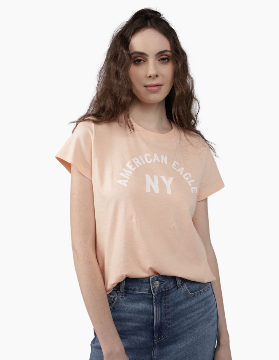Playera manga corta cuello redondo para mujer Playera manga corta cuello redondo para mujer