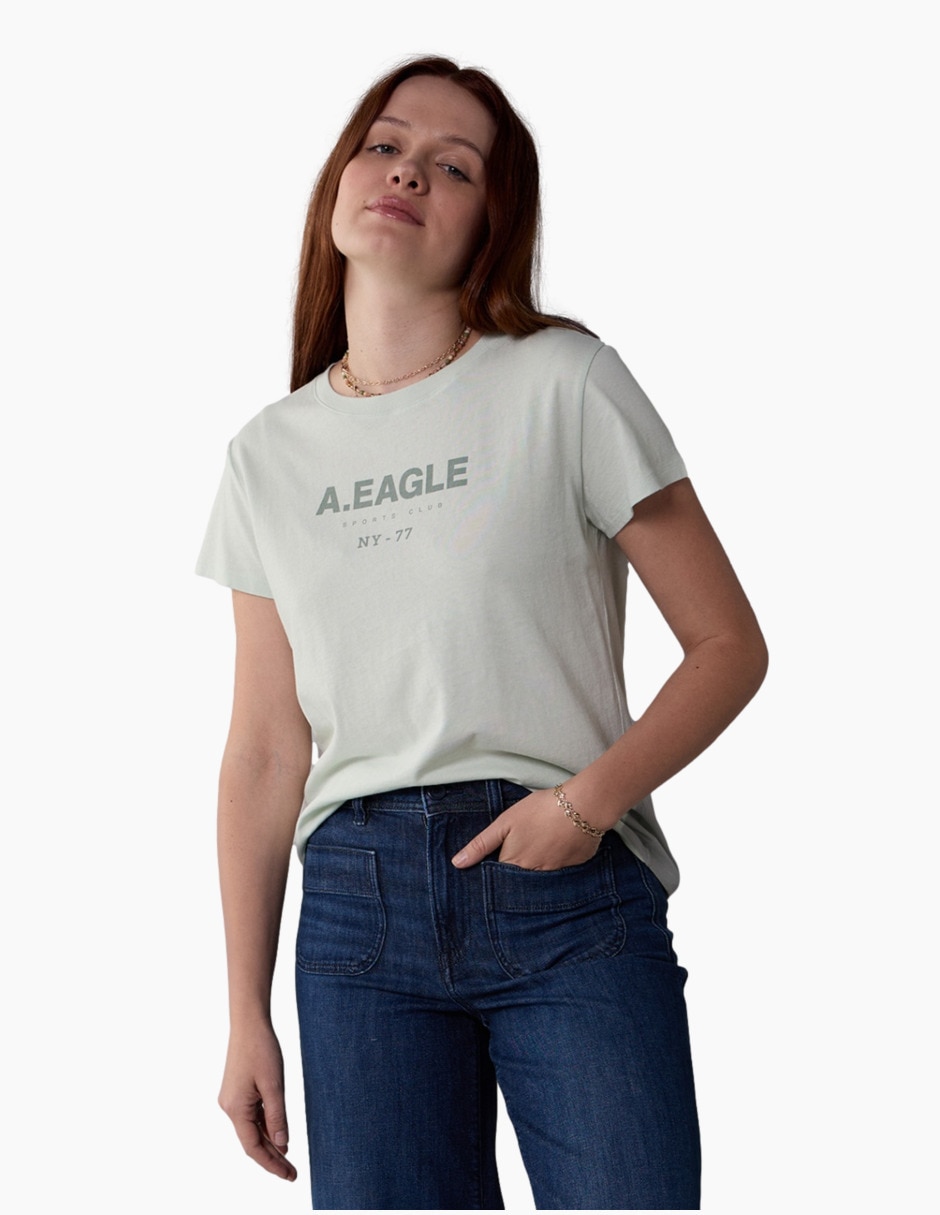 Playera manga corta American Eagle cuello redondo para mujer