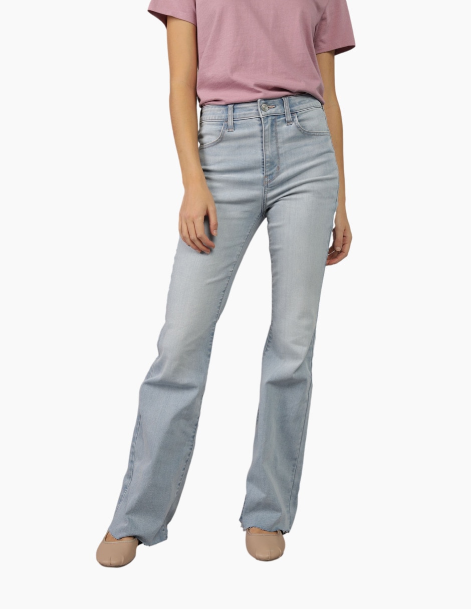 Jeans regular flare Super Hi-Rise corte cintura alta para mujer Jeans regular flare Super Hi-Rise corte cintura alta para mujer