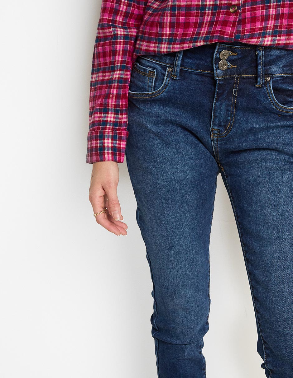 Jeans skinny corte cintura para mujer 4