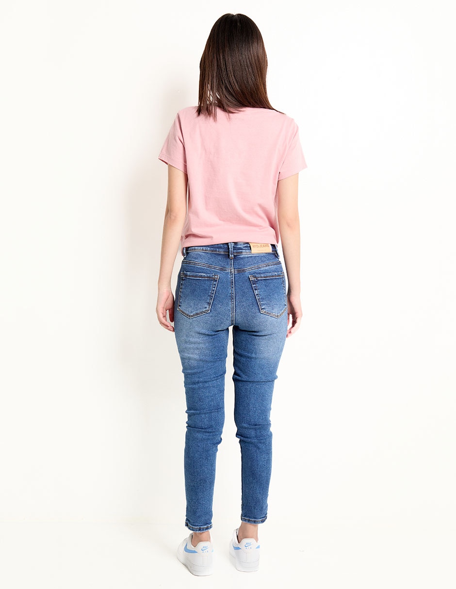 Jeans skinny corte cintura para mujer 2