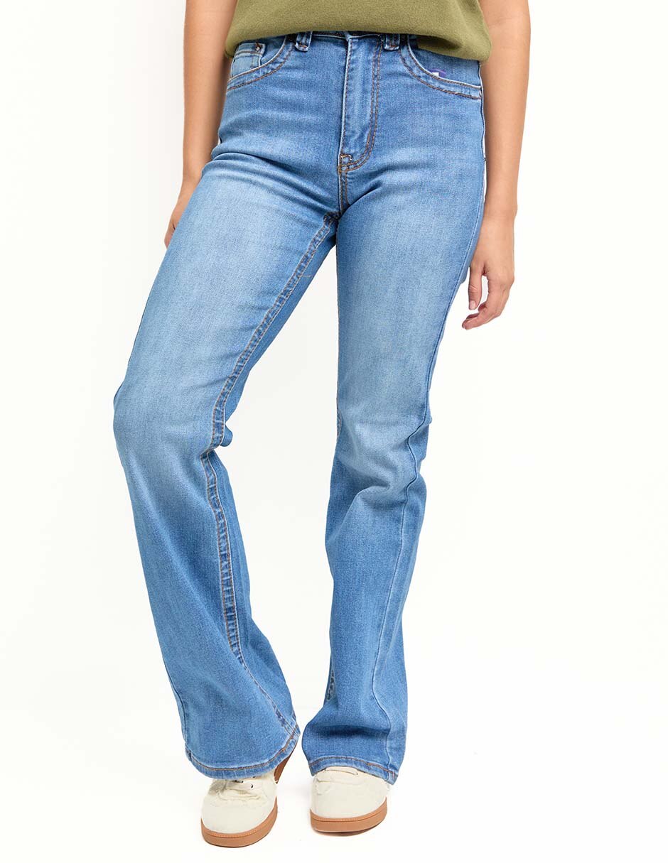 Jeans straight NDY corte cintura para mujer