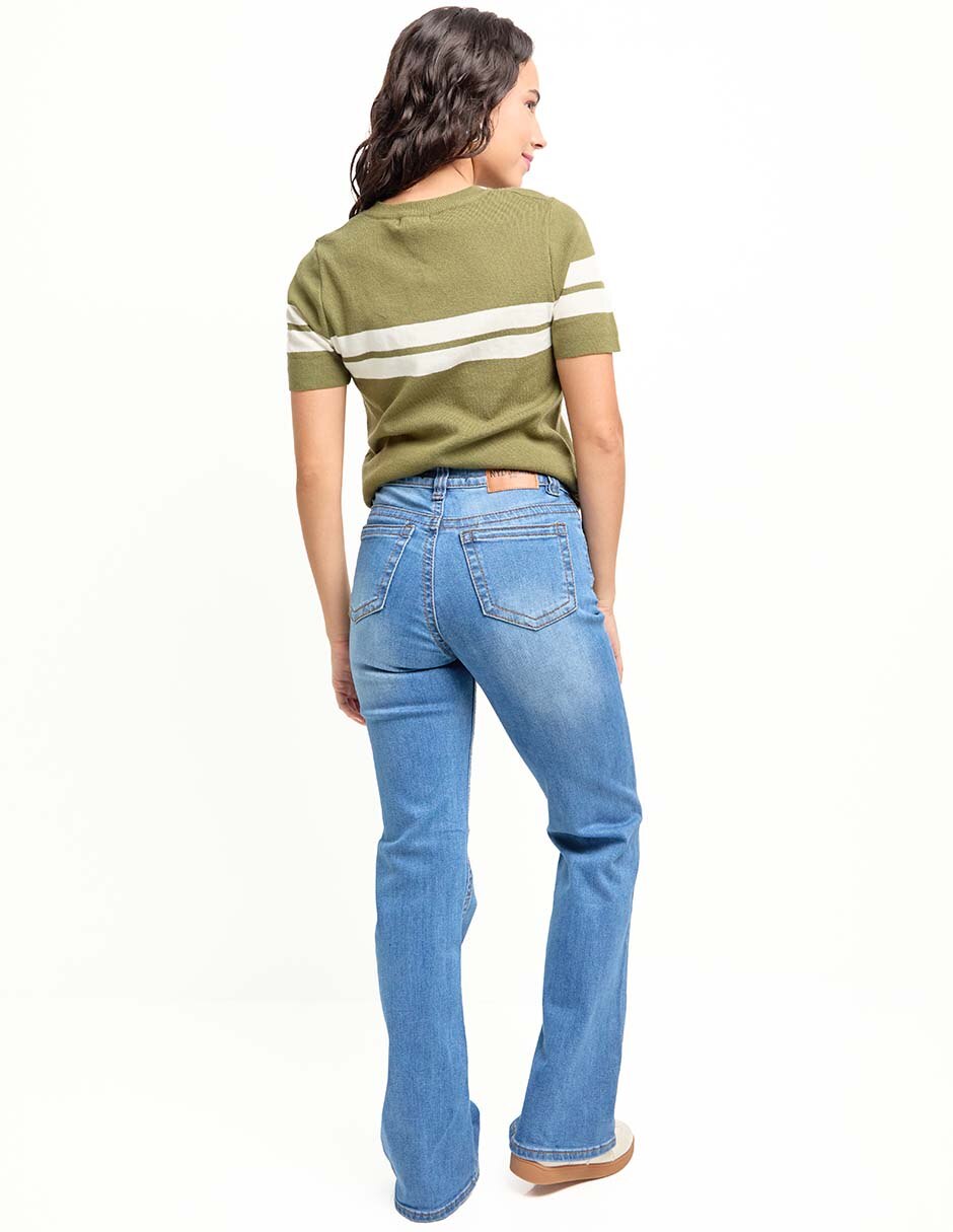 Jeans straight NDY corte cintura para mujer 2