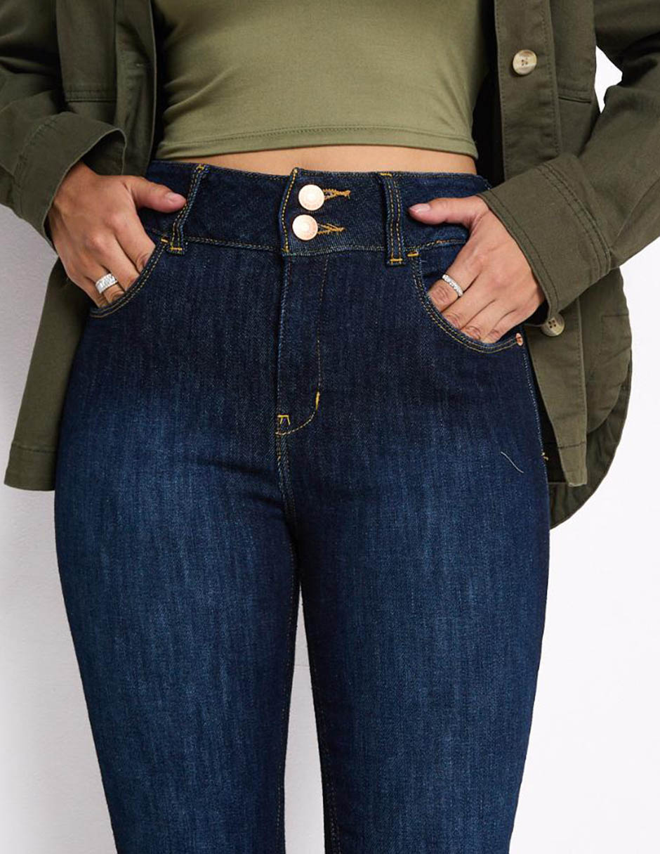 Jeans ultra skinny corte cintura alta para mujer 4