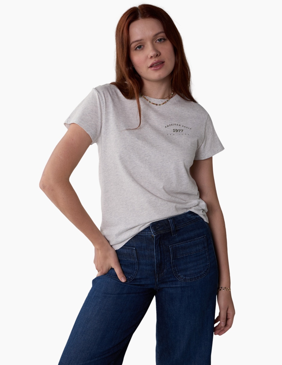 Playera manga corta American Eagle cuello redondo para mujer