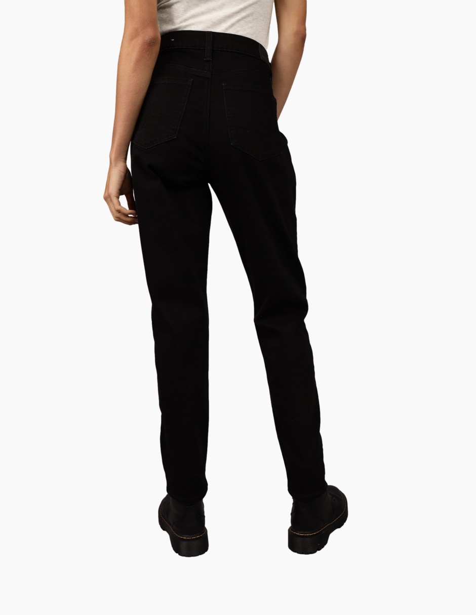 Jeans mom corte media cintura para mujer 2