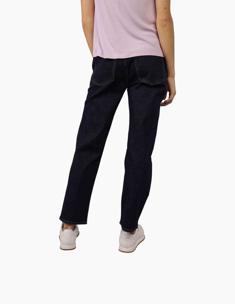 Jeans straight Super Hi-Rise Ankle Straight corte cintura alta para mujer 4