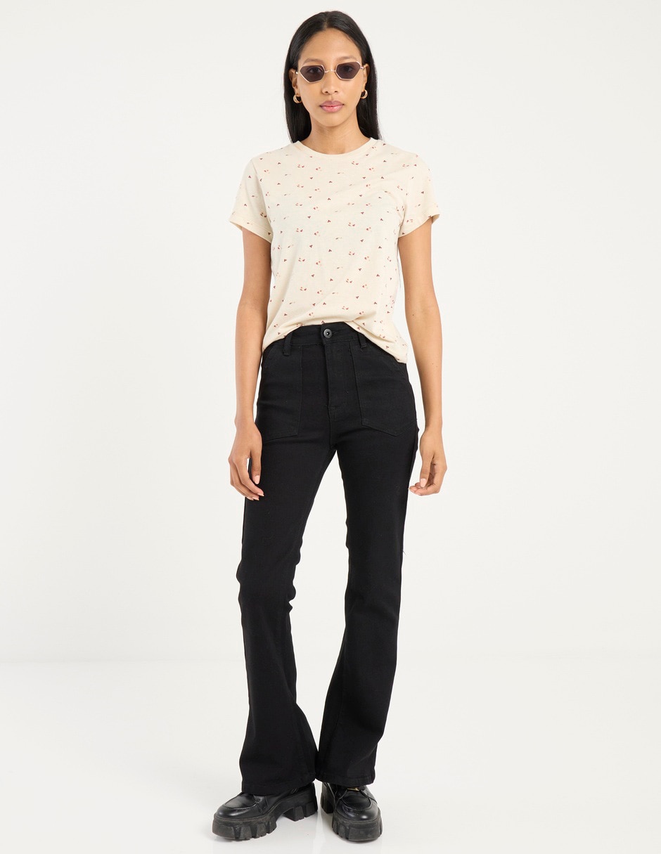 Jeans flare corte cintura para mujer 3