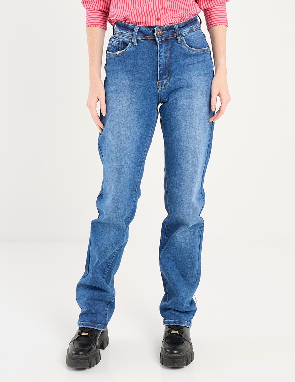 Jeans straight corte cintura para mujer Jeans straight corte cintura para mujer