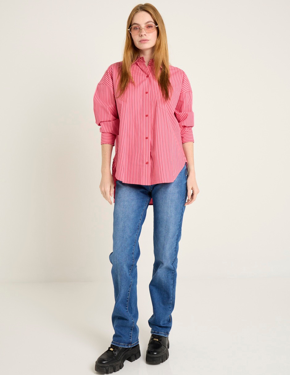 Jeans straight corte cintura para mujer 3