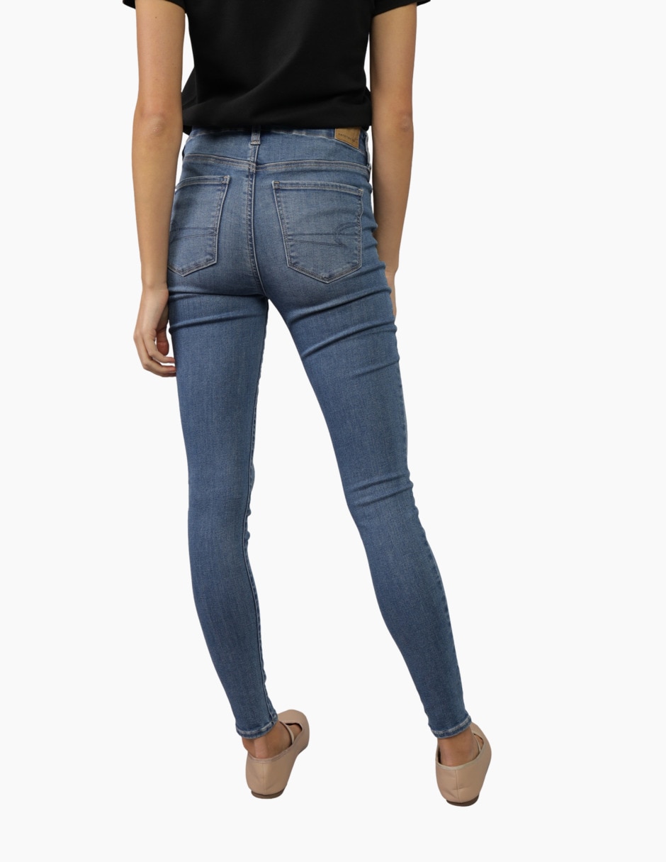 Jeans skinny corte cintura alta para mujer 4