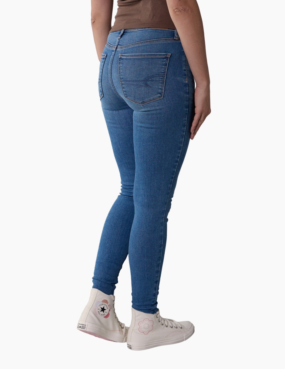 Jeans skinny corte cintura alta para mujer 4