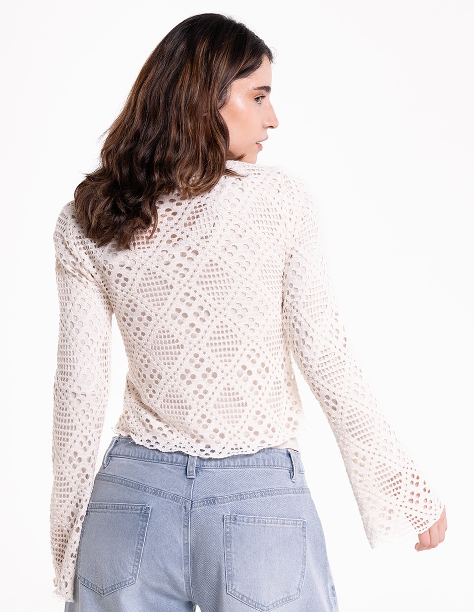 Blusa Madden Girl manga larga para mujer