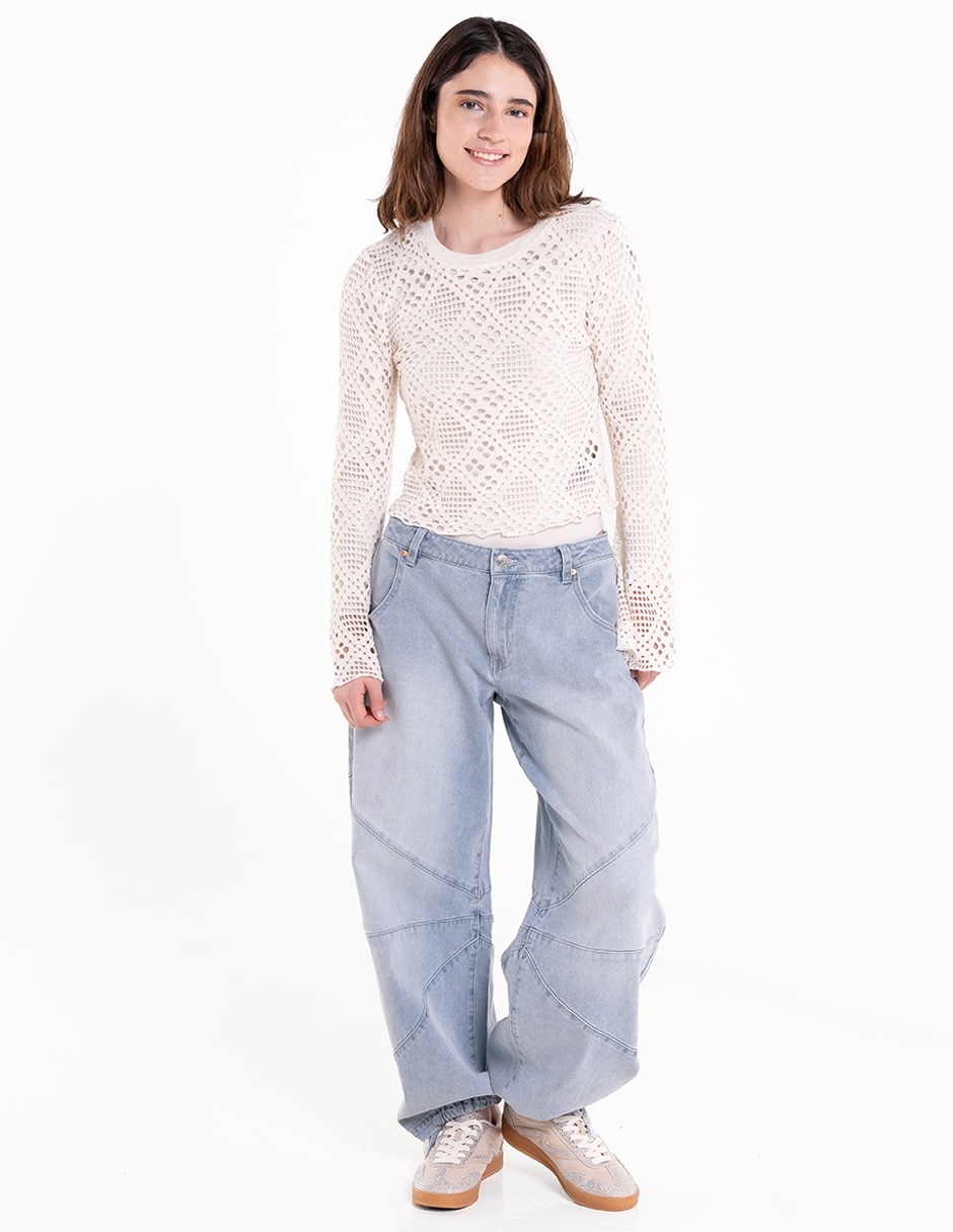 Blusa Madden Girl manga larga para mujer