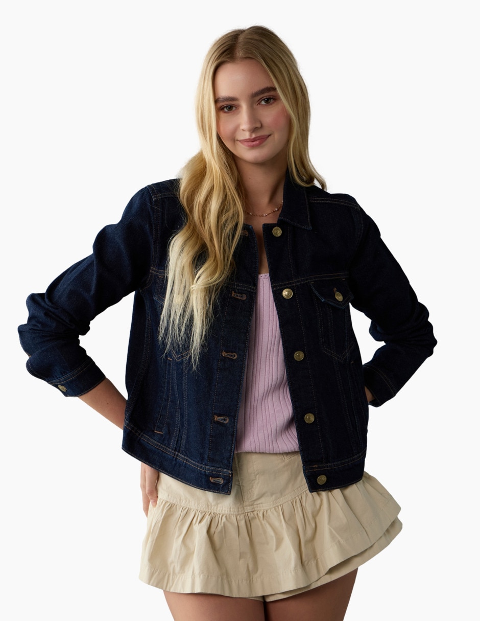 Chamarra denim de mezclilla para mujer Chamarra denim de mezclilla para mujer