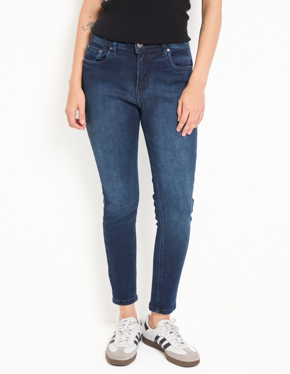 Jeans skinny corte cintura para mujer Jeans skinny corte cintura para mujer