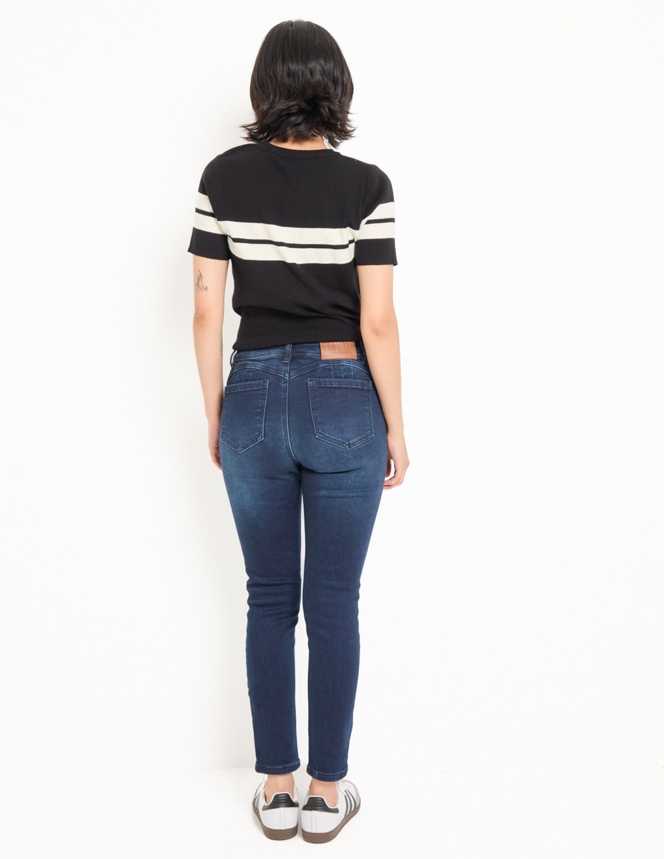 Jeans skinny corte cintura para mujer 2