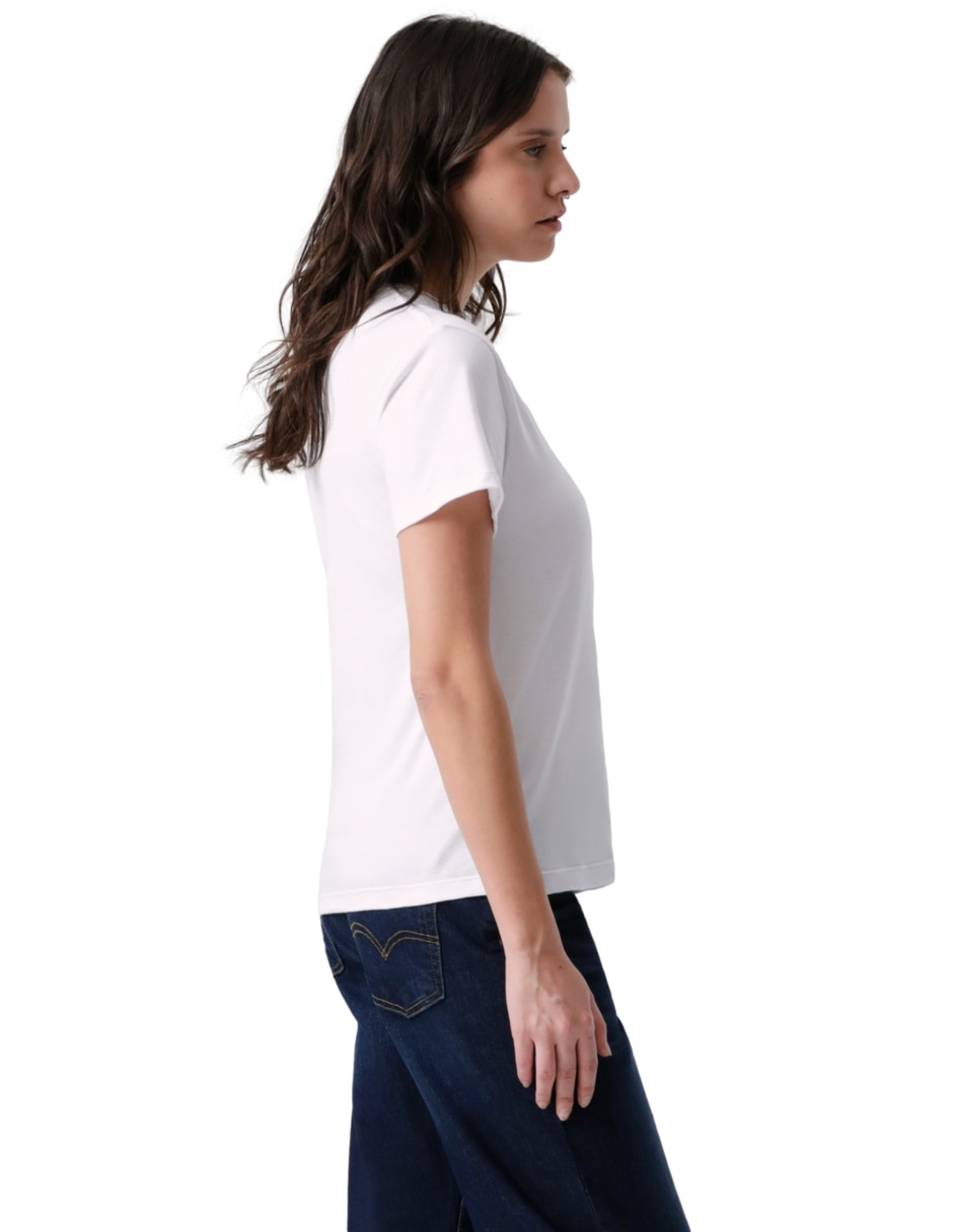 Playera manga corta cuello redondo mujer 5