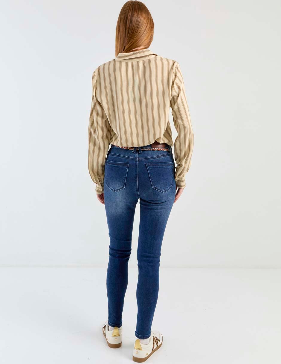 Jeans skinny bhi-2510-1365n corte cintura para mujer 2