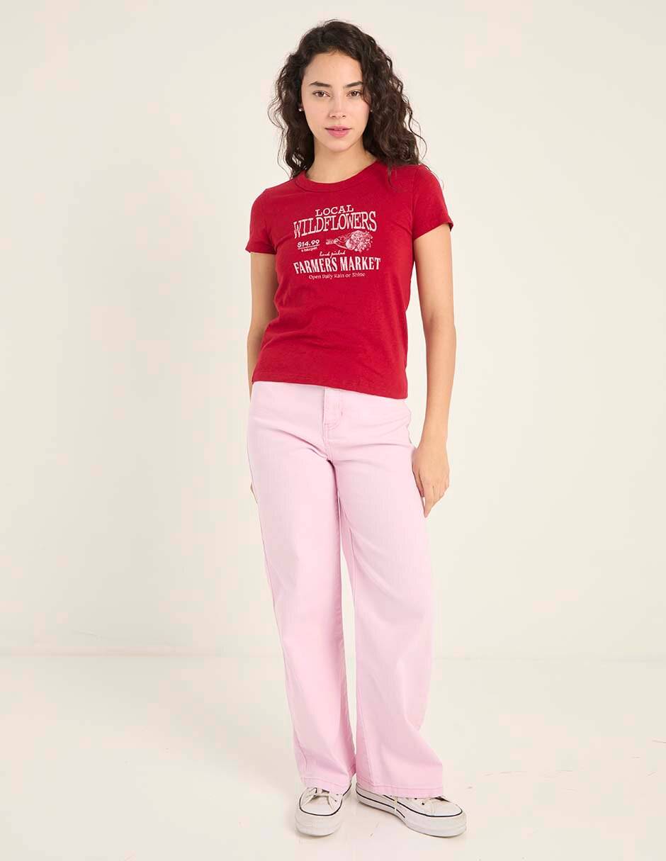 Playera manga corta American Eagle cuello redondo para mujer