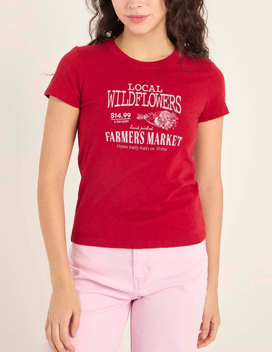 Playera manga corta American Eagle cuello redondo para mujer